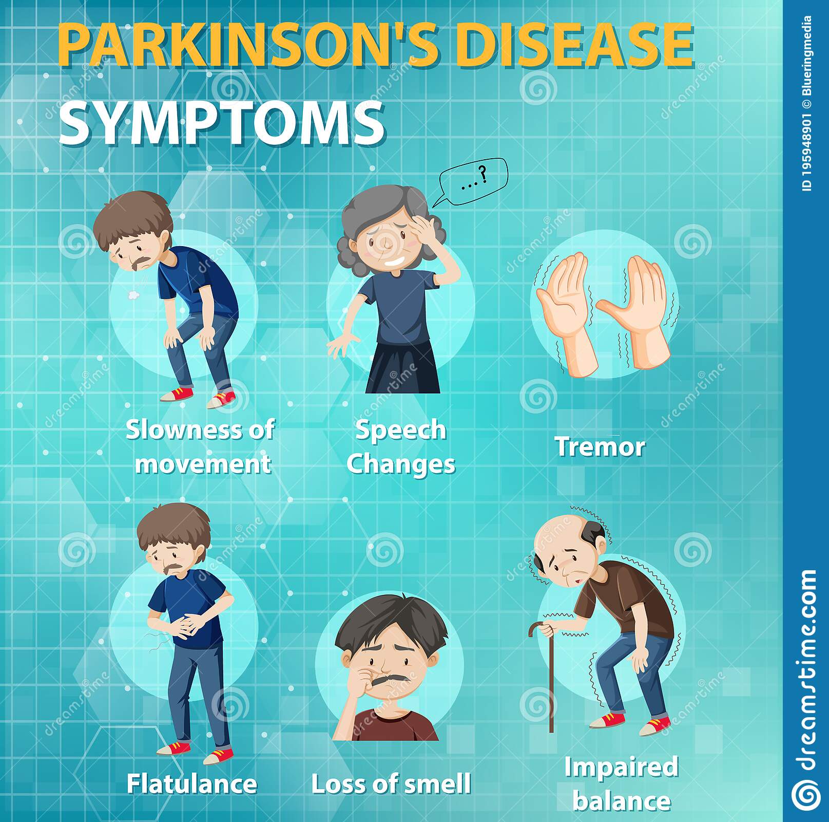 Parkinson Disease Symptoms Infographic Stock Vector ...