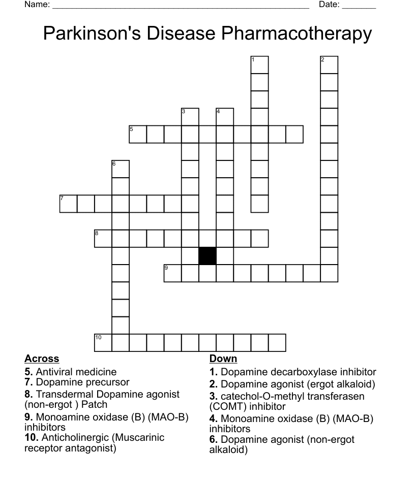 Parkinsons Disease Crossword
