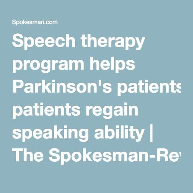 Speech therapy program helps Parkinson