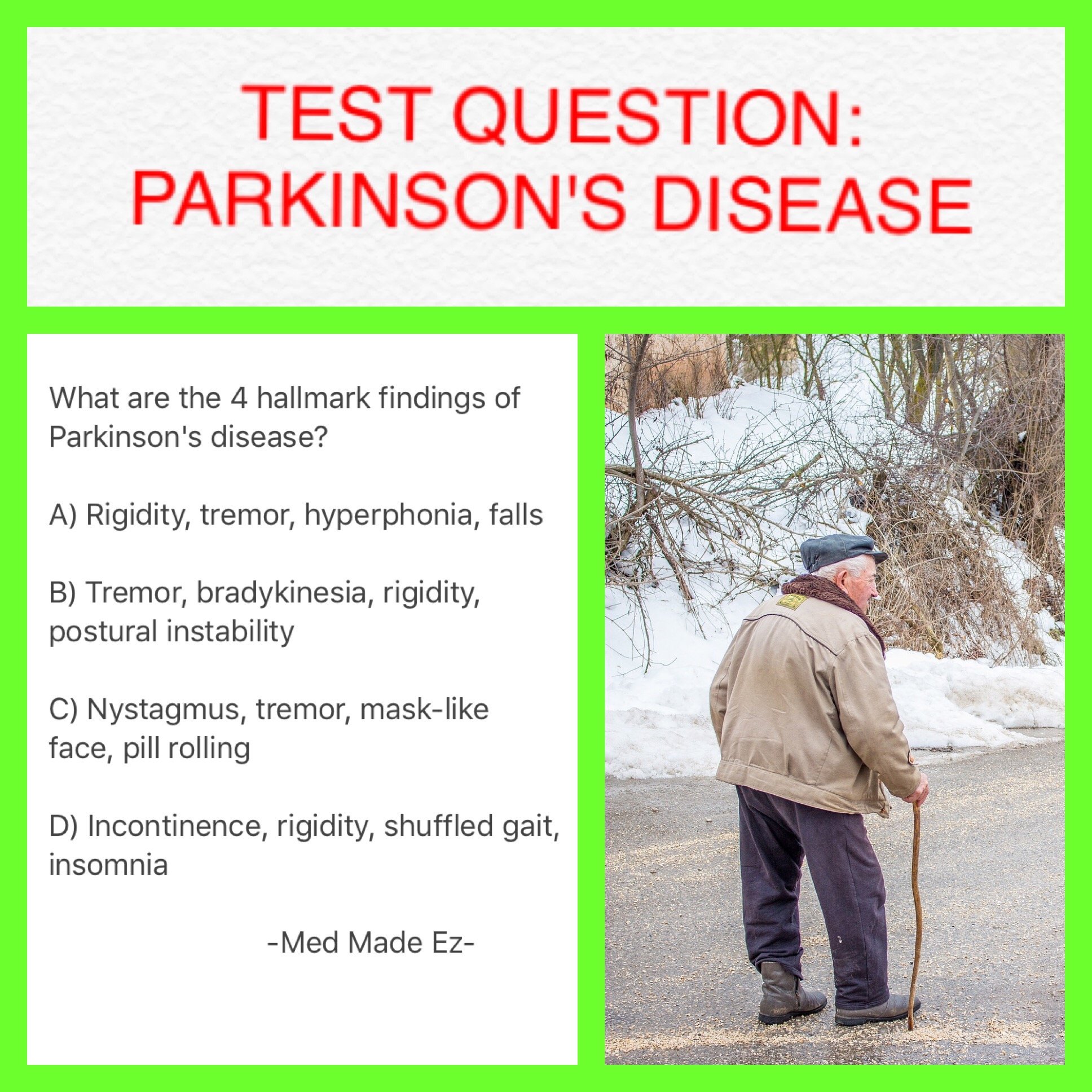 TEST QUESTION: Parkinson