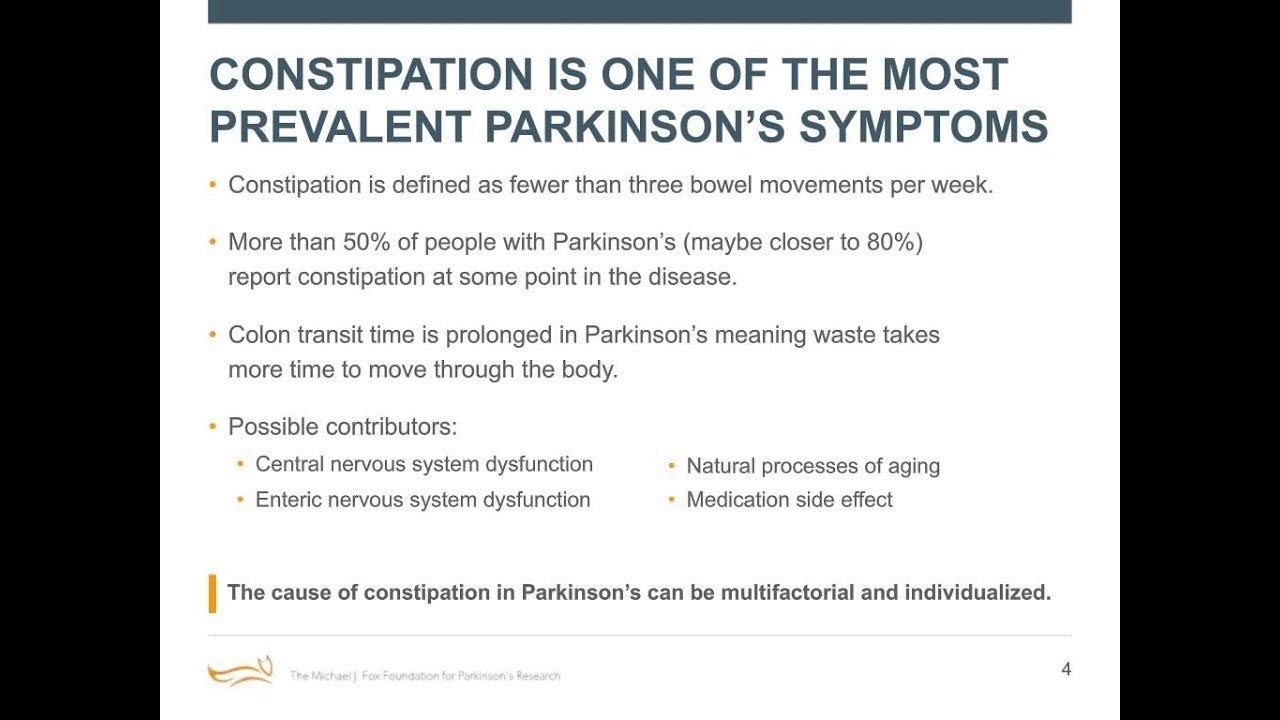 Webinar: " Why Might Constipation Be a Parkinson